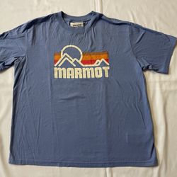 Marmot Mountain Works Women Tee T-shirt Short Sleeve Top Women Blue Large L