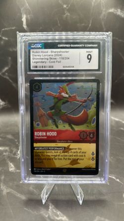 Disney Lorcana Robin Hood Sharpshooter CGC 9 Cold Foil