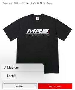 Supreme x Martine Rose Now Tee Black Small
