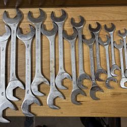 Cornwell 19PC SAE Angle Head 4 Way Open End Wrench set 3/8” Thru 1-1/2” USA Mac