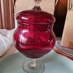 Vintage Antique Art Glass Candy Dish  Retro Antique