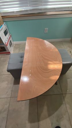 Semi-Circle Wood Desk Top Panel