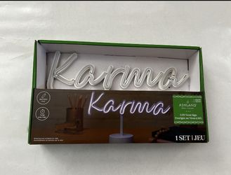 ASHLAND LED NEON SIGN KARMA 12 X 4 IN, PLUS STAND 