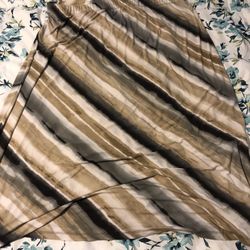 Susan Graver Skirt, tan, brown, black and white striped, women’s size 2XP