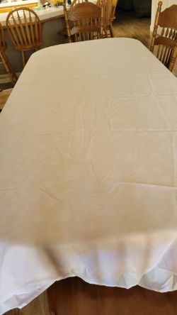 White Fabric Tablecloth
