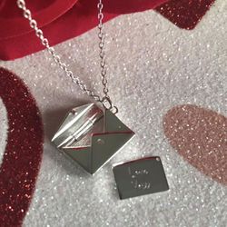 “Love You” Surprise Message Inside Envelope Pendant With Chain 