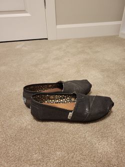 TOMS Black Glitter Slip On 6.5 Womens