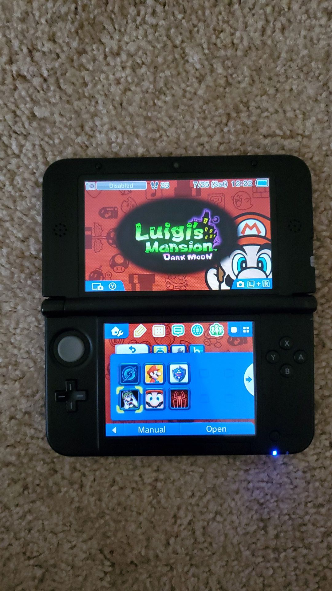 Modded Nintendo 3DS XL with 6 preinstalled games.
