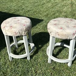A Pair Of Wooden Stools