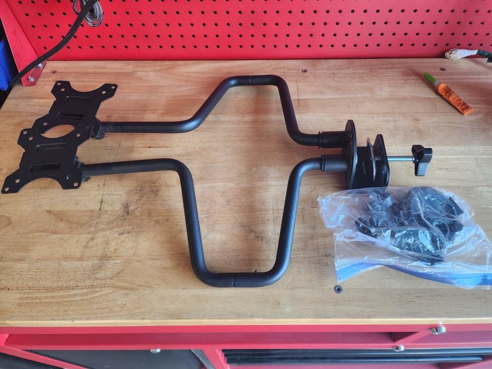 Dual Computer monitor Stand Clamp Style