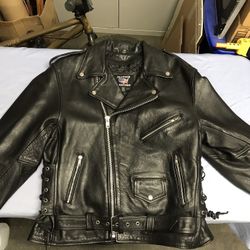 Men’s Allstate Leather Biker Jacket - New Never Worn - Man’s Biker Jacket - Size 48 - Full Sleeve Removable Liner - Ready to Wear