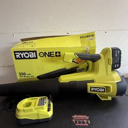 ONE+ 18V 100 MPH 350 CFM Cordless Battery Variable Speed Jet Fan Leaf Blower with 4.0 Ah Battery and Charger