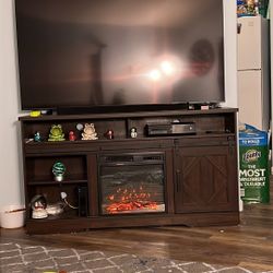 65” 4K Smart Tv And Fireplace Entertainment Center