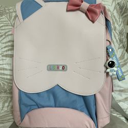 Lisinuo Pink And Blue Kitty Backpack 
