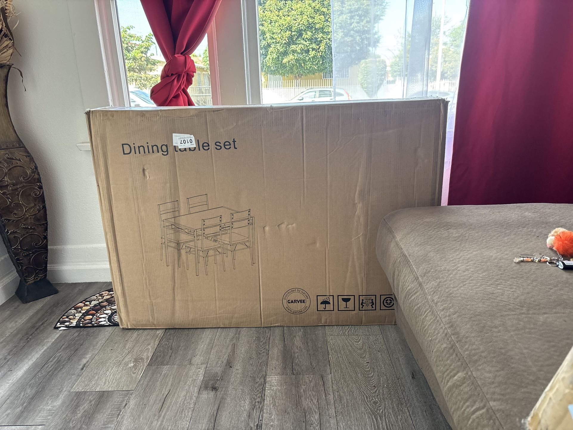 Brand New. Unopened Box. Grey And Black Dining Table With 2 Chairs