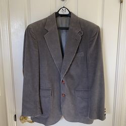 Vintage Alexander Shields Men’s Grey Corduroy Blazer Suit Jacket - Classic Fit (38 Regular)
