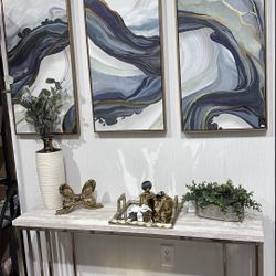 Brand New Faux Stone Console Table 47.5”w