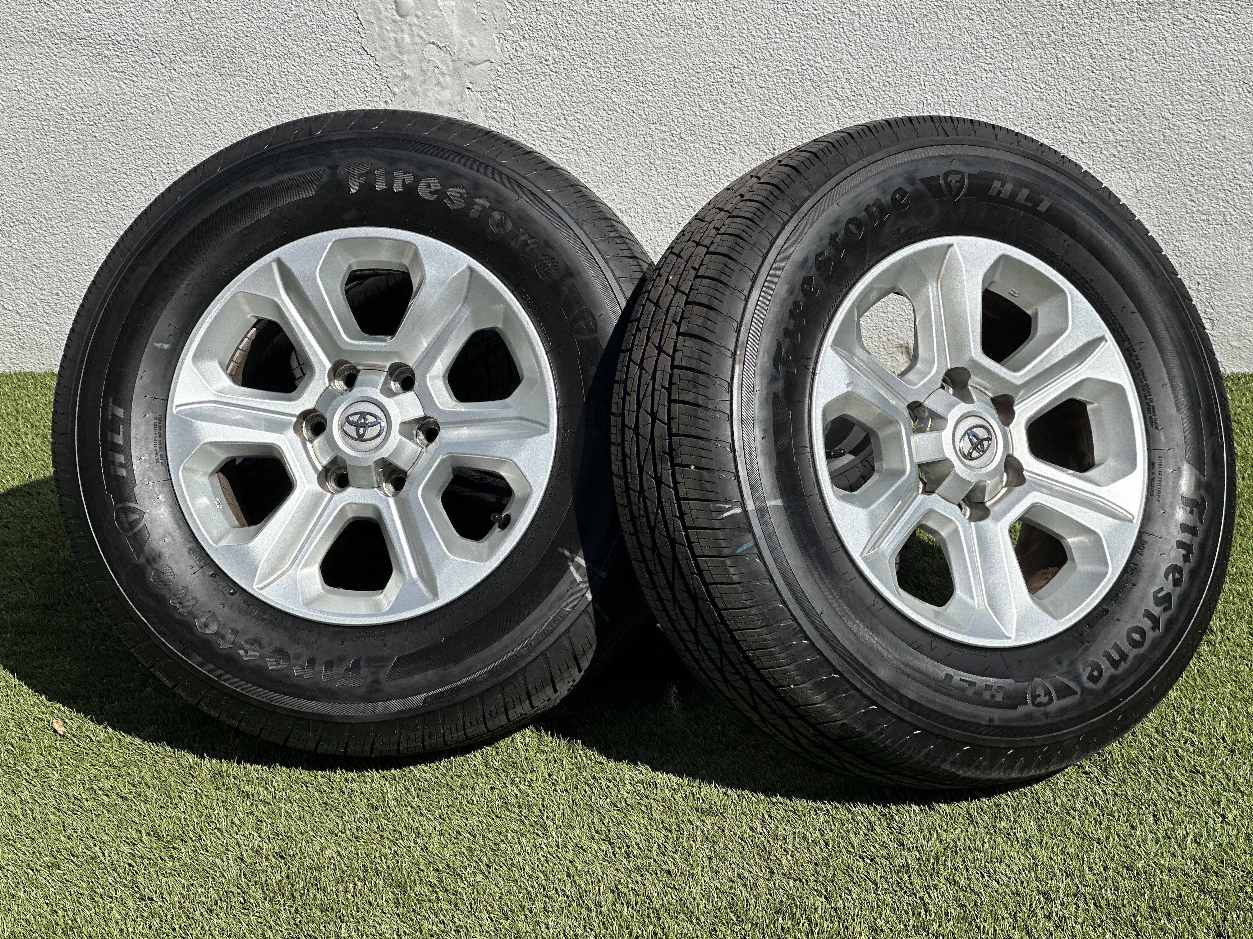 Original Toyota SR5 Wheels 17” 4Runner 6x5.5 Rims 245/70R16 Firestone A/S Tires Tacoma Sequoia FJ
