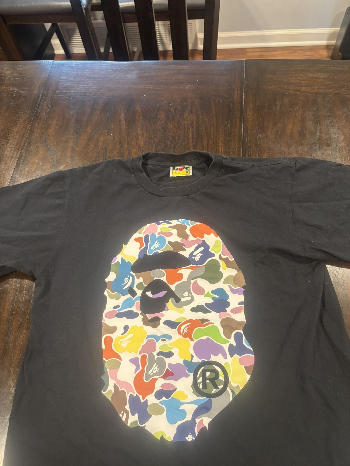 BAPE Multi Camo Big Ape Head Tee (black)