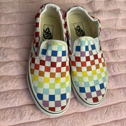 Rainbow Checkered Vans