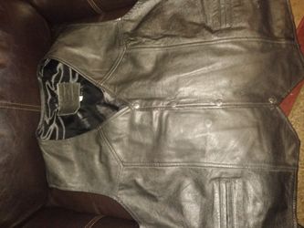Camel Leather Vest XL