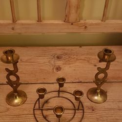 Vintage Brass Candlesticks B