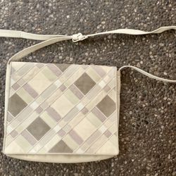 Vintage 1980s SHARIF Suede Leather Crossbody Purse 