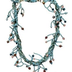 Bohemian twiggy hand beaded necklace 