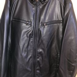 Michael Kors Men’s Leather Jacket Size large New!
