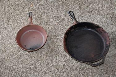 Lodge cast iron pans.