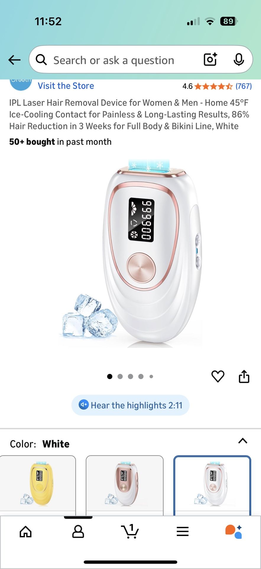 IPL Laser Hair Removal Device for Women & Men