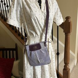 4057-PTT  Cross Body Bag Lilac Leather Superior Craftsmanship PreOwned