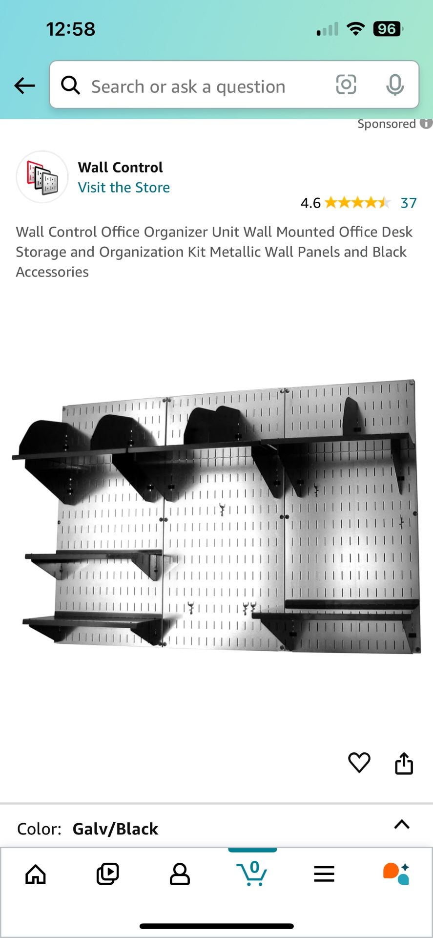 Metallic Wall Panels With Black Shelves