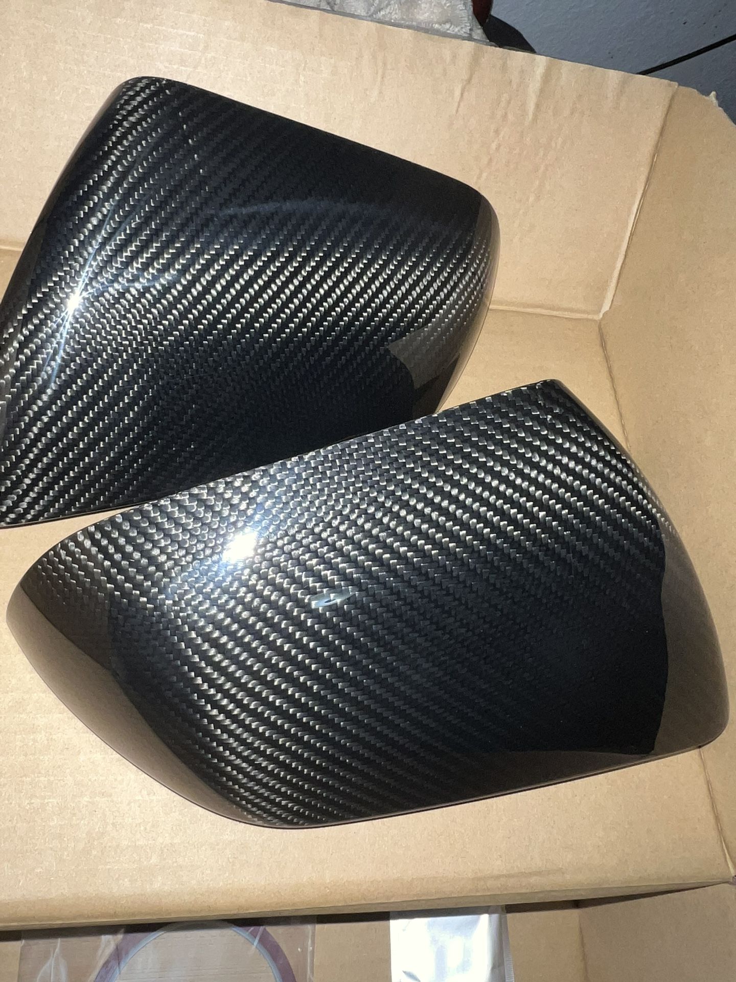 Cobra-Tek Side View Mirror Covers with Turn Signal Openings; Gloss Black Carbon Fiber