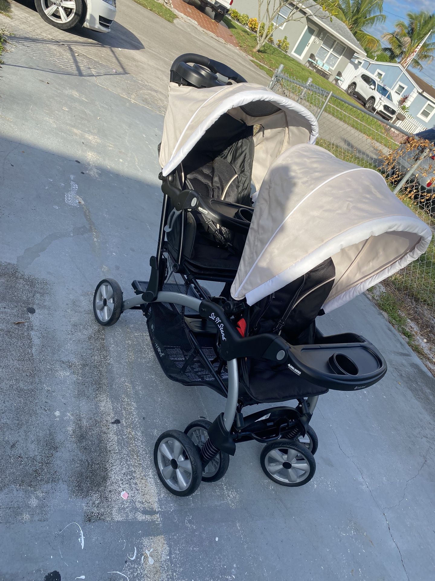 Baby Trend Double Stroller With Basket, Sit N' Stand