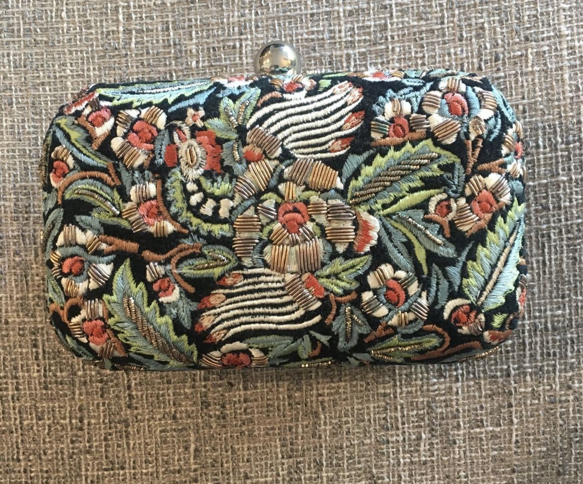 Embroidered Zara Clutch
