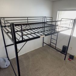 Full Size Loft Bunk Bed With Mattress 