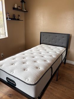Twin bed and mattress