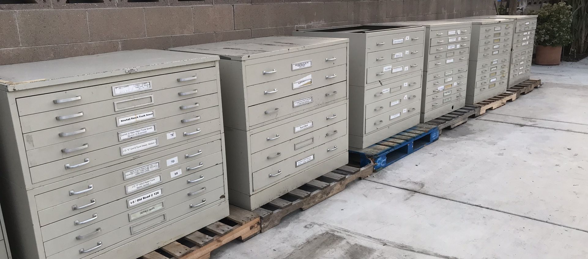Set Of Flat File Cabinet