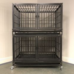 ‼️NEW‼️ Heavy Duty 42” Dog 🐕 Kennel 🐕‍🦺 Cages With Wheels‼️🐕‍🦺🐶🐺🦮🐕‍🦺🐩🐕🐾