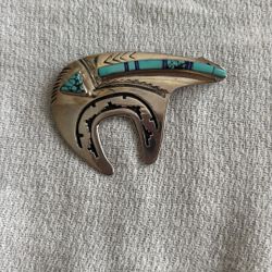 Sterling Silver Turquoise Brooch