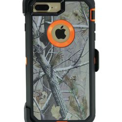 For iPhone 7/8 IPhone 7 Plus / 8 Plus Orange Tree Camouflage Belt Clíp Case Holster 