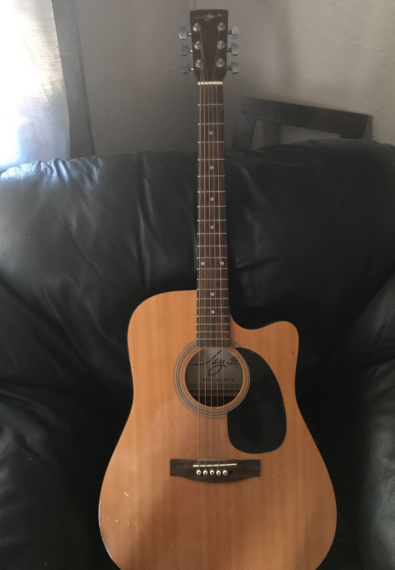 Acoustic JAY JR guitar has stand and original case