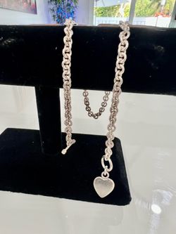 ✨ Handmade Sterling Silver Ladies Toggle Necklace 34.7g 💖