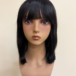 Human Hair Wig New Color 1B New 14”  #502