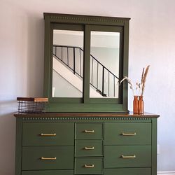 Olive Grove Vintage Dresser with Mirror ✨