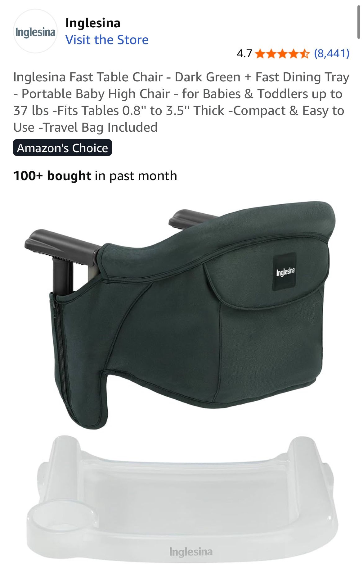 inglesina fast hook on chair with tray