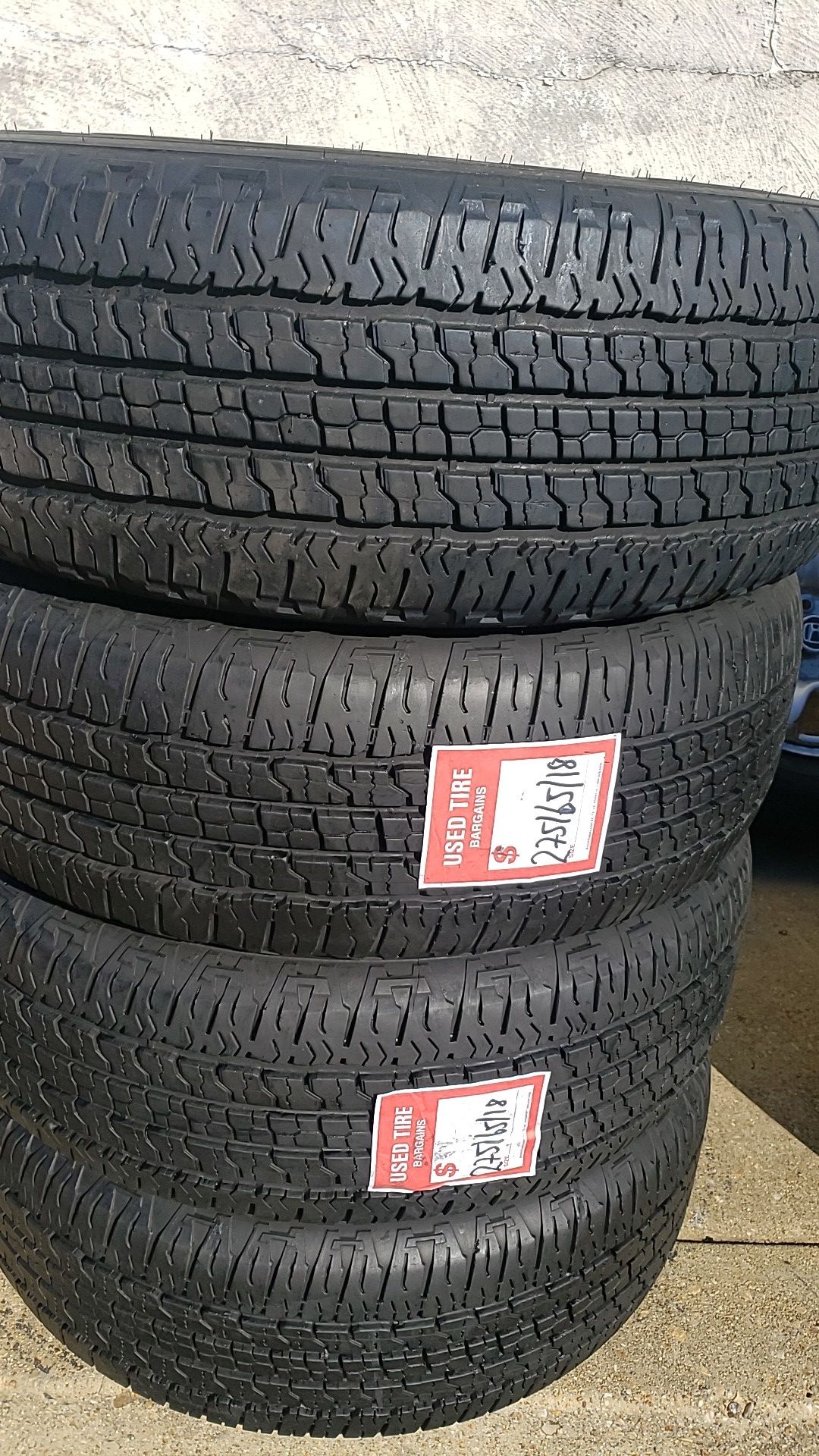Four matching Goodyear tires for sale 275/65/18