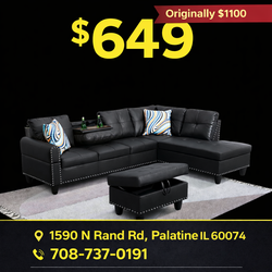 Brand New Sectional with ottoman For Sale