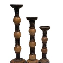 Candle Holders Solid Wood 